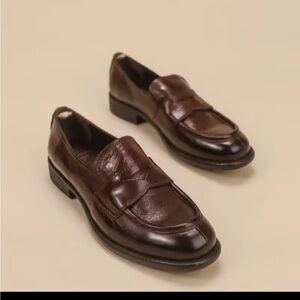 Classic Real Leather Women’s Penny Loafers Dark Brown